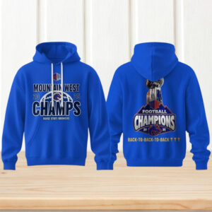 Boise State Broncos Mountain West Champions 2025 Blue Football Fan Hoodie Boise State Broncos Mountain West Champions 2025 Blue Football Fan Hoodie