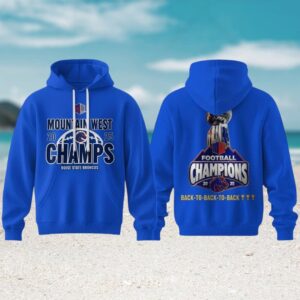 Boise State Broncos Mountain West Champions 2025 Blue Football Fan Hoodie