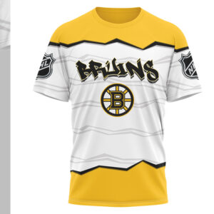 Boston Bruins Puck Yeah Skull Skeleton 90s Style Apparel Shirt