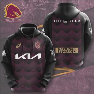Brisbane Broncos NRL Rugby Kia Sponsor Performance Fan Hoodie Brisbane Broncos NRL Rugby Kia Sponsor Performance Fan Hoodie