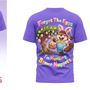 Buc ee’s Easter Bunny Beaver Nuggets Purple Graphic Holiday Gift T Shirt