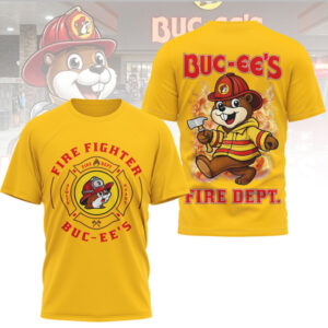 Buc ee's Firefighter Fire Dept Brave Beaver Mascot T Shirt
