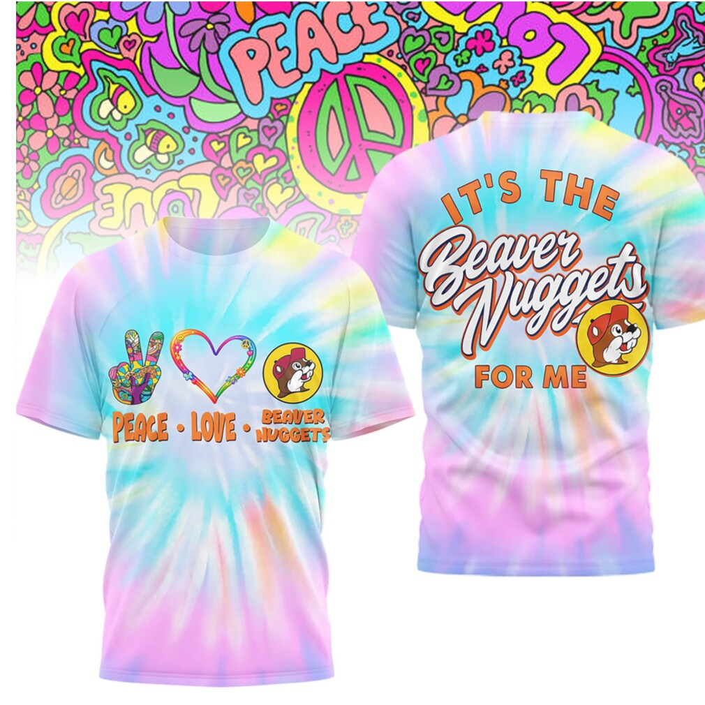 Buc ee's Peace Love Beaver Nuggets Tie Dye Pastel Shirt Buc ee's Peace Love Beaver Nuggets Tie Dye Pastel Shirt