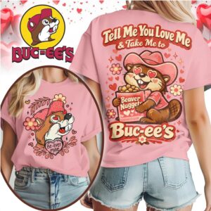 Buc ee’s Valentine Beaver Mine Retro Cute Pink Heart T Shirt