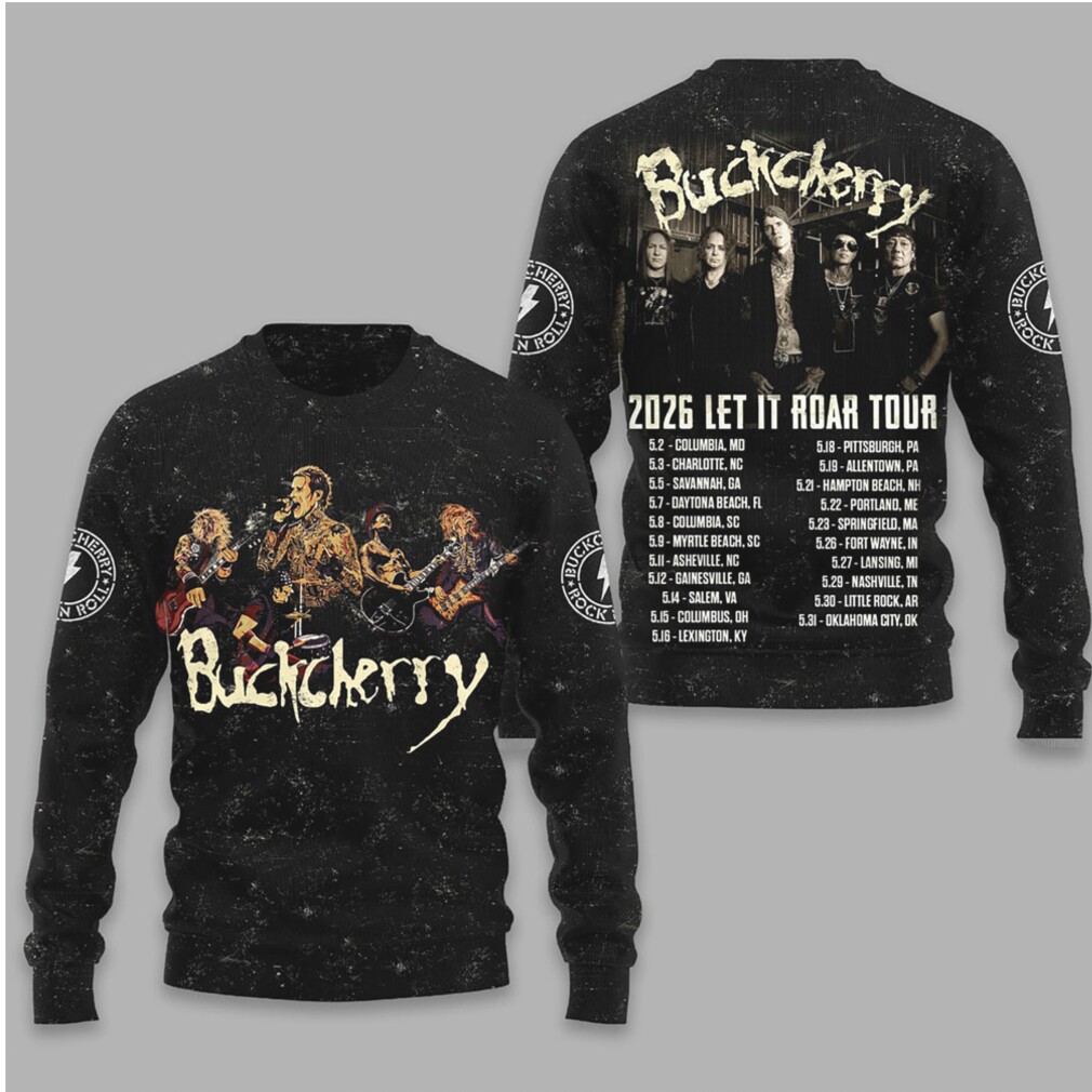 Buckcherry Let It Roar Tour 2026 Hard Rock Band Concert Music Fan T Shirt Buckcherry Let It Roar Tour 2026 Hard Rock Band Concert Music Fan T Shirt