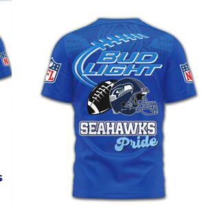 Bud Light Seattle Seahawks Pride Beer Label Parody Game Day Graphic T Shirt