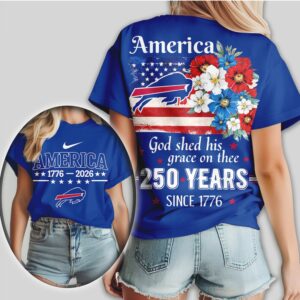 Buffalo Bills America 250 Years Since 1776 Patriotic Independence Day Fan Shirt