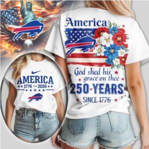 Buffalo Bills America 250 Years Since 1776 Patriotic Independence Day Fan Shirt