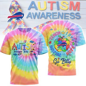 Buffalo Bills Autism Awareness Puzzle Heart Football Fan Teach Love T Shirt