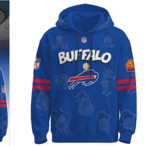 Buffalo Bills Dragon Ball Super Goku Hoodie Blue NFL Anime Fan Merch Buffalo Bills Dragon Ball Super Goku Hoodie Blue NFL Anime Fan Merch