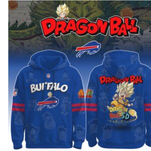 Buffalo Bills Dragon Ball Super Goku Hoodie Blue NFL Anime Fan Merch