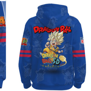 Buffalo Bills Dragon Ball Super Goku Hoodie Blue NFL Anime Fan Merch