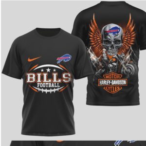 Buffalo Bills Football Shirt Vintage Harley Davidson Style Skull Graphic NFL Fan T Shirt Buffalo Bills Football Shirt Vintage Harley Davidson Style Skull Graphic NFL Fan T Shirt