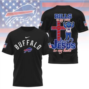 Buffalo Bills Jesus In My Heart Christian Faith Football Fan Graphic T Shirt Buffalo Bills Jesus In My Heart Christian Faith Football Fan Graphic T Shirt