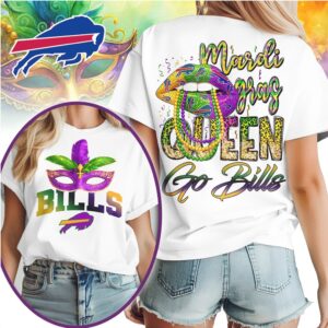 Buffalo Bills Mardi Gras Queen Football Fan Festive Game Day T Shirt Buffalo Bills Mardi Gras Queen Football Fan Festive Game Day T Shirt
