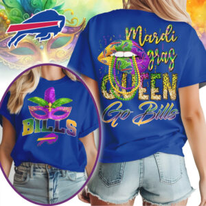 Buffalo Bills Mardi Gras Queen Football Fan Festive Game Day T Shirt