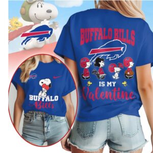 Buffalo Bills Snoopy Valentine Graphic Peanuts Characters Is My Valentine Fan Shirt