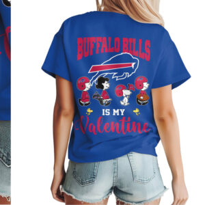 Buffalo Bills Snoopy Valentine Graphic Peanuts Characters Is My Valentine Fan Shirt