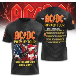 Official ACDC PWR UP Tour 2026 North America Angus Young Red Suit T Shirt Official ACDC PWR UP Tour 2026 North America Angus Young Red Suit T Shirt