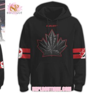 Canada Olympic Hockey Jersey Details 2026 Winter Games Black Maple Leaf Graphic Hoodie