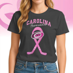 Carolina Hurricanes Breast Cancer Awareness Pink Ribbon Hockey Fan Support Graphic Shirt Carolina Hurricanes Breast Cancer Awareness Pink Ribbon Hockey Fan Support Graphic Shirt