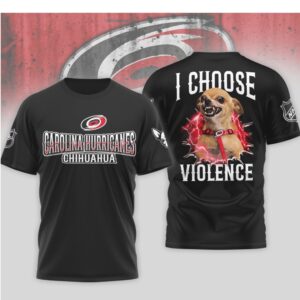 Carolina Hurricanes I Choose Violence Funny Chihuahua Dog Angry Hockey Fan Shirt