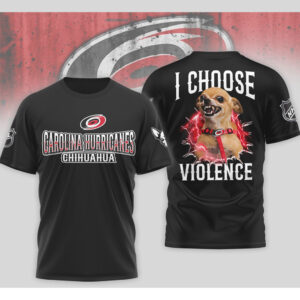 Carolina Hurricanes I Choose Violence Funny Chihuahua Dog Angry Hockey Fan Shirt