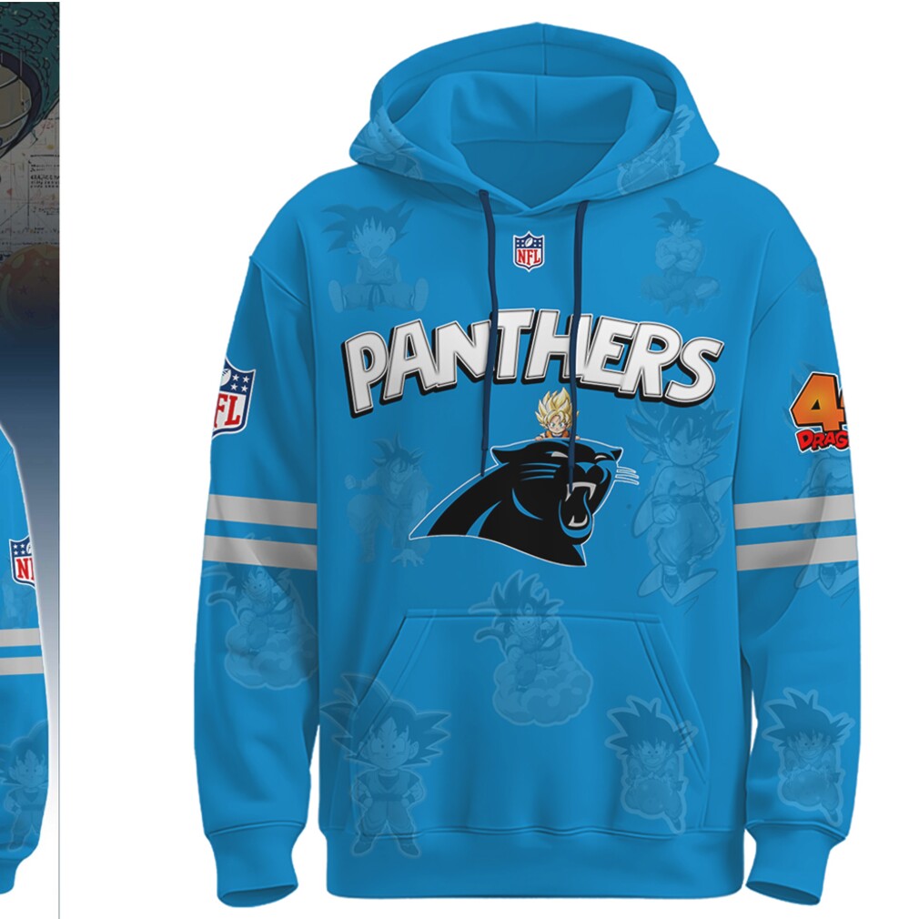 Carolina Panthers Dragon Ball Z Goku Graphic NFL Anime Crossover Apparel Hoodie Carolina Panthers Dragon Ball Z Goku Graphic NFL Anime Crossover Apparel Hoodie