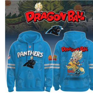 Carolina Panthers Dragon Ball Z Goku Graphic NFL Anime Crossover Apparel Hoodie