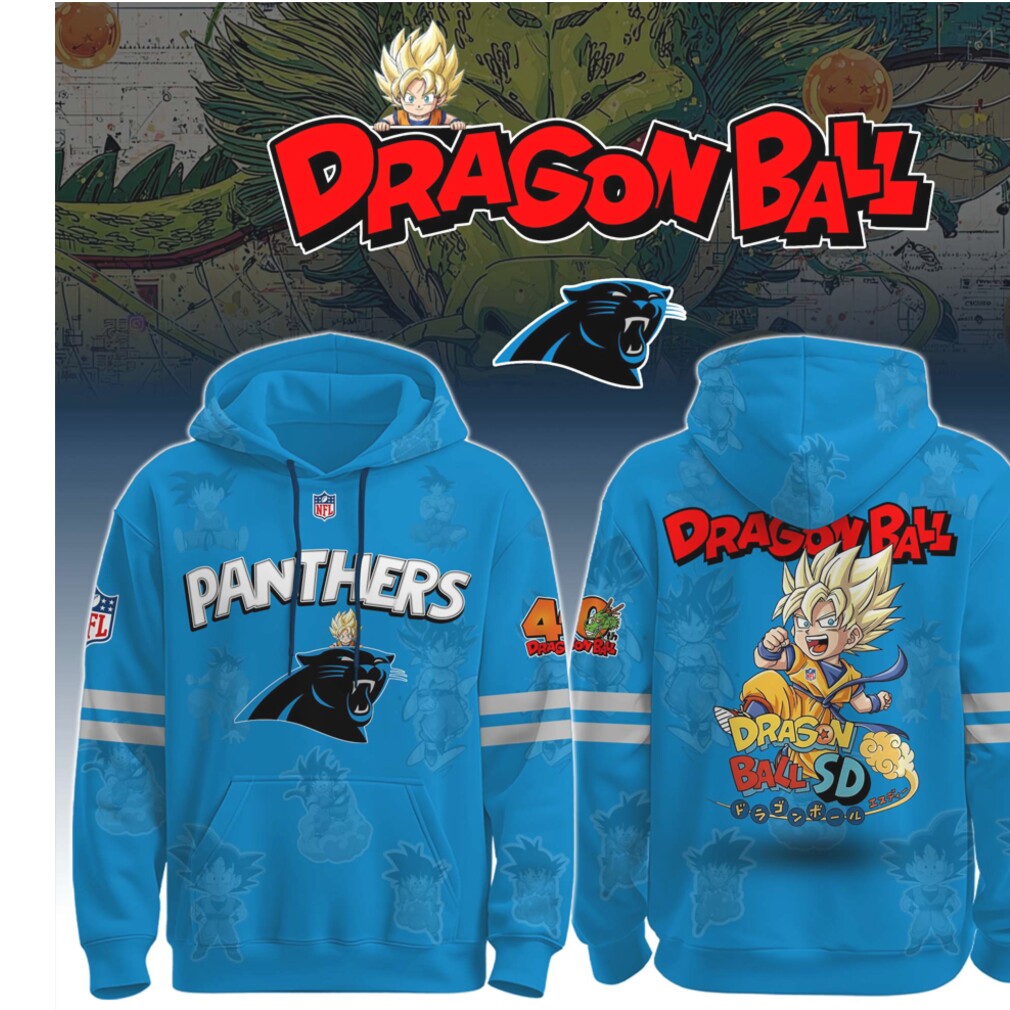 Carolina Panthers Dragon Ball Z Goku Graphic NFL Anime Crossover Apparel Hoodie Carolina Panthers Dragon Ball Z Goku Graphic NFL Anime Crossover Apparel Hoodie