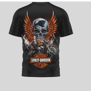 Carolina Panthers Football Shirt Harley Davidson Inspired Skull Motor Cycles Graphic T Shirt