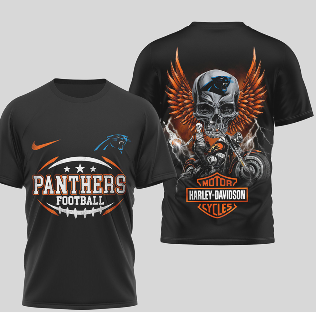 Carolina Panthers Football Shirt Harley Davidson Inspired Skull Motor Cycles Graphic T Shirt Carolina Panthers Football Shirt Harley Davidson Inspired Skull Motor Cycles Graphic T Shirt