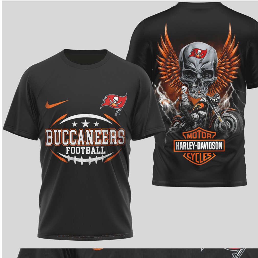Tampa Bay Buccaneers Football Graphic Tee Retro Biker Skull Design T Shirt Tampa Bay Buccaneers Football Graphic Tee Retro Biker Skull Design T Shirt