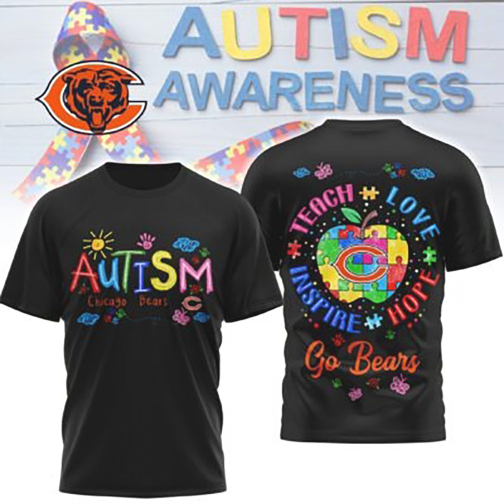 Chicago Bears Autism Awareness Teach Love Inspire Hope Puzzle T Shirt Chicago Bears Autism Awareness Teach Love Inspire Hope Puzzle T Shirt