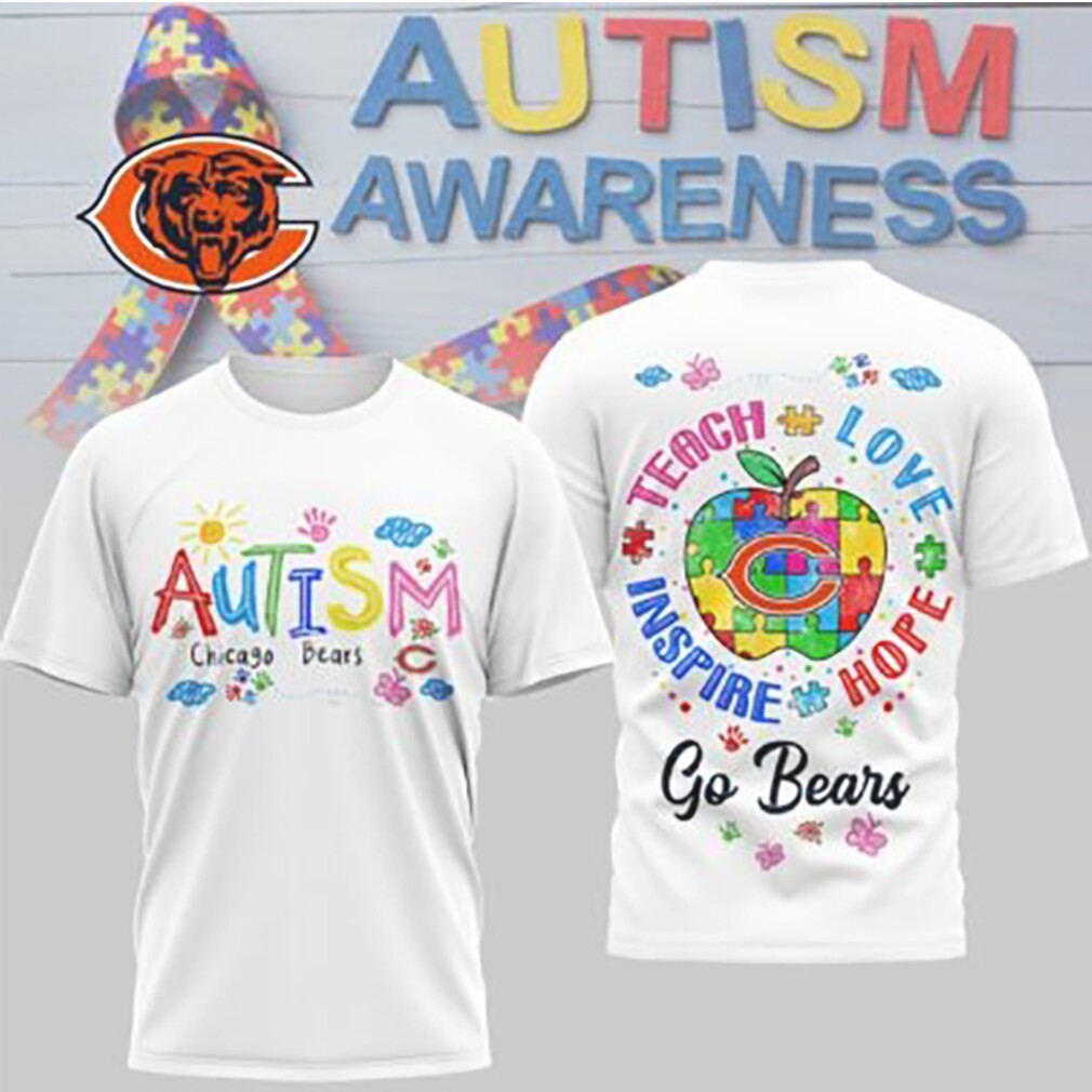 Chicago Bears Autism Awareness Teach Love Inspire Hope Puzzle T Shirt Chicago Bears Autism Awareness Teach Love Inspire Hope Puzzle T Shirt