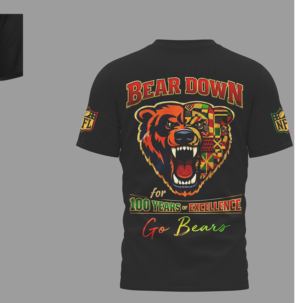 Chicago Bears Black History Month 100 Years Of Excellence Heritage Fan T Shirt Chicago Bears Black History Month 100 Years Of Excellence Heritage Fan T Shirt
