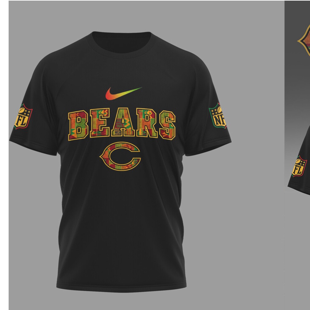 Chicago Bears Black History Month Bear Down 100 Years of Excellence T Shirt Chicago Bears Black History Month Bear Down 100 Years of Excellence T Shirt