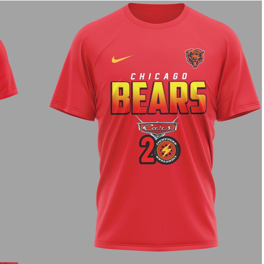 Chicago Bears Disney Cars 20th Anniversary Red Racing Lightning McQueen Graphic T Shirt Chicago Bears Disney Cars 20th Anniversary Red Racing Lightning McQueen Graphic T Shirt