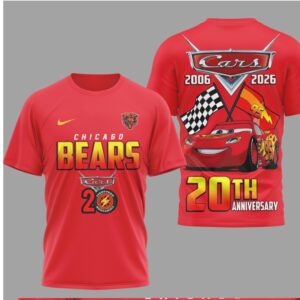 Chicago Bears Disney Cars Lightning McQueen 20th Anniversary Vintage Red Sports T Shirt Chicago Bears Disney Cars Lightning McQueen 20th Anniversary Vintage Red Sports T Shirt