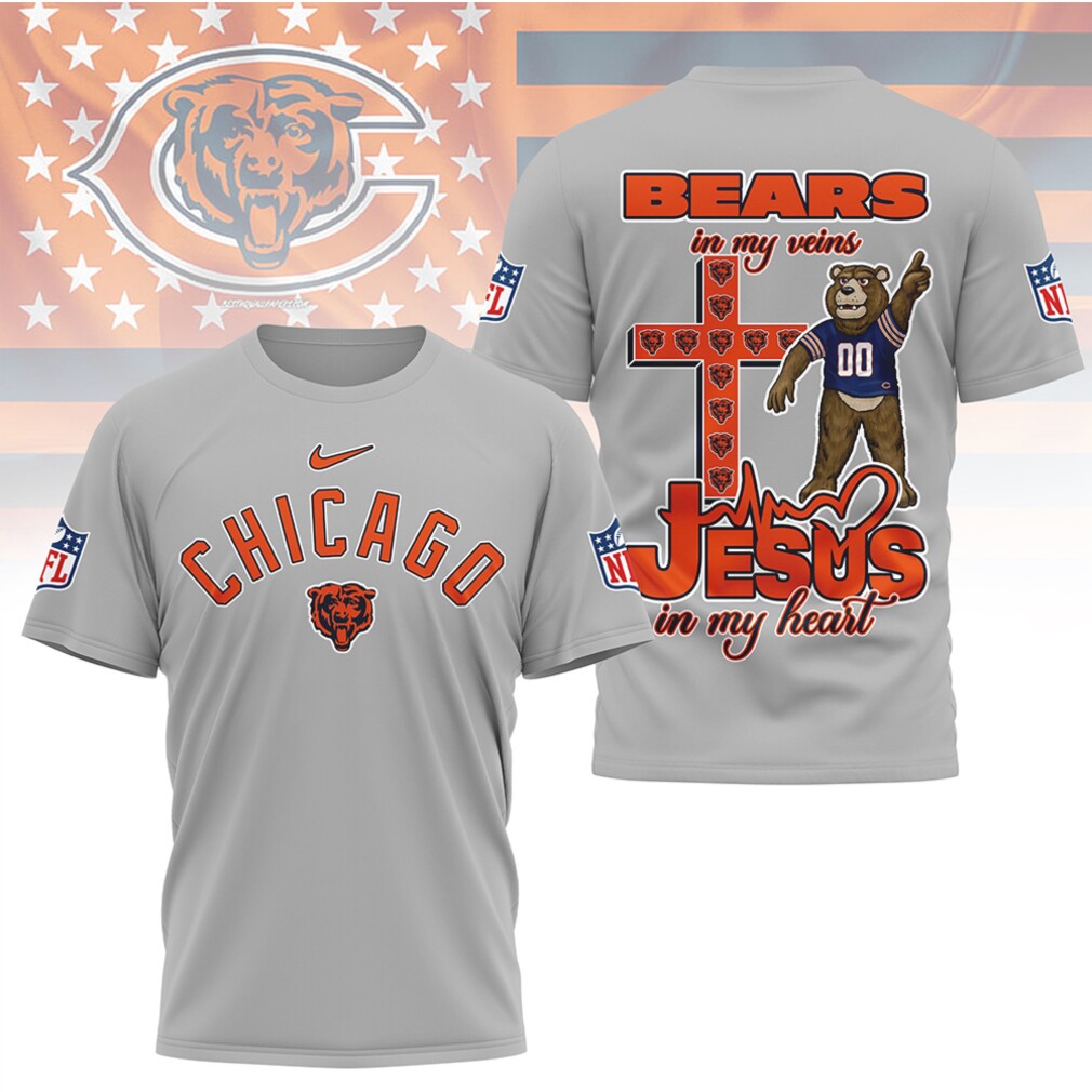 Chicago Bears Jesus In My Heart Religious Faith Football Fan Graphic Shirt Chicago Bears Jesus In My Heart Religious Faith Football Fan Graphic Shirt