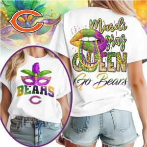 Chicago Bears Mardi Gras Queen Shirt Football Fan Game Day Party Graphic Shirt Chicago Bears Mardi Gras Queen Shirt Football Fan Game Day Party Graphic Shirt