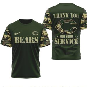 Chicago Bears Military Appreciation Camo Thank You For Your Service tshirt