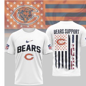 Chicago Bears Support American Flag NFL Football Bears Support tshirt
