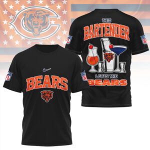 Chicago Bears This Bartender Loves The Bears Football Fan Game Day T Shirt