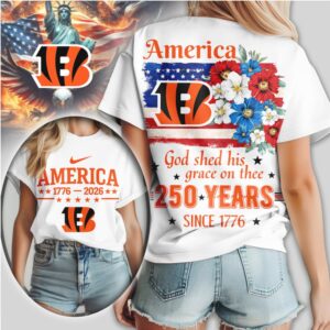 Cincinnati Bengals America 250 Years Since 1776 Patriotic Independence Day Shirt