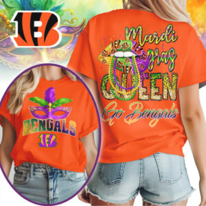 Cincinnati Bengals Mardi Gras Queen Festive Game Day Football Graphic T Shirt