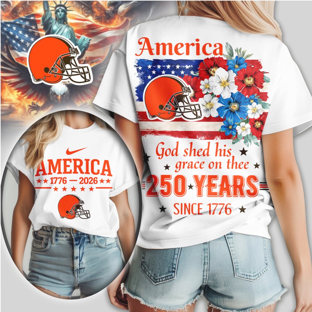 Cleveland Browns America 250 Years 1776 2026 Patriotic Floral Football Fan Shirt Cleveland Browns America 250 Years 1776 2026 Patriotic Floral Football Fan Shirt