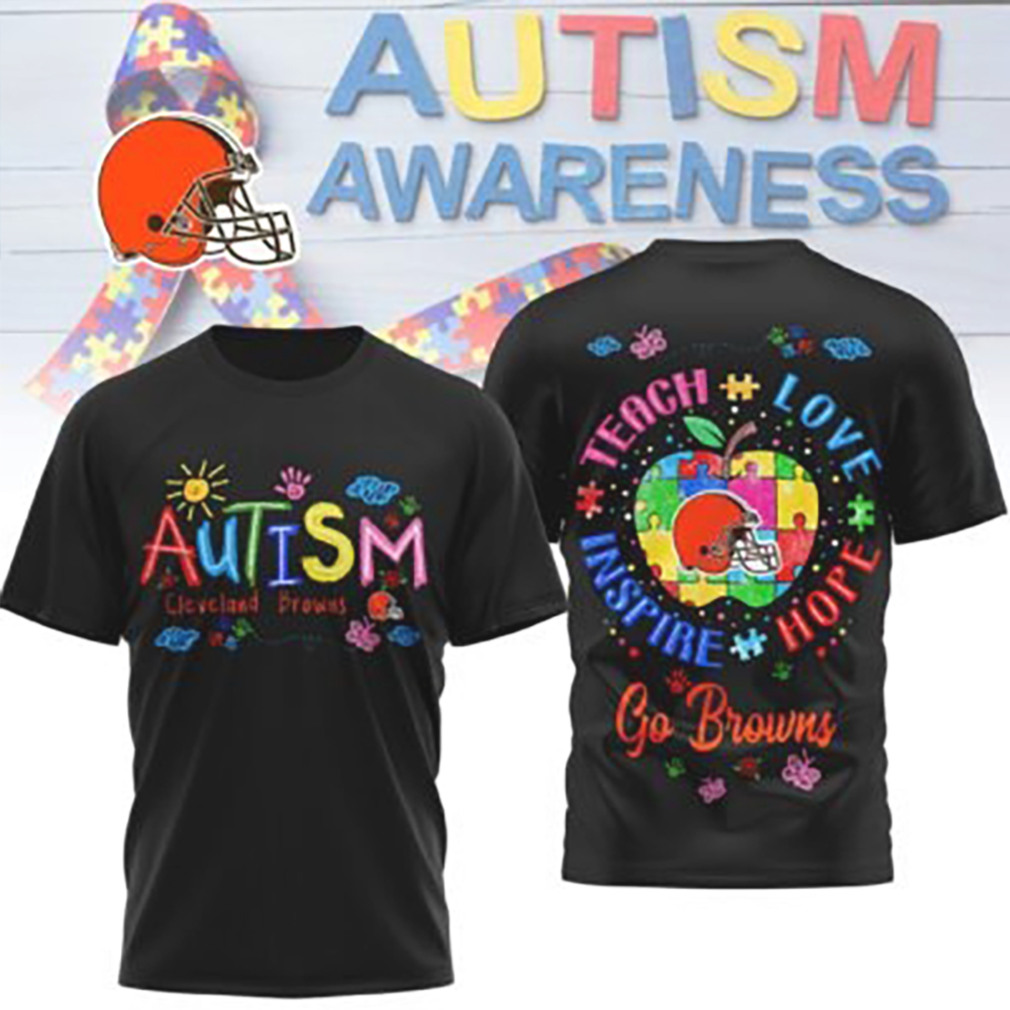 Cleveland Browns Autism Awareness Teach Love Hope Puzzle NFL Football T Shirt Cleveland Browns Autism Awareness Teach Love Hope Puzzle NFL Football T Shirt