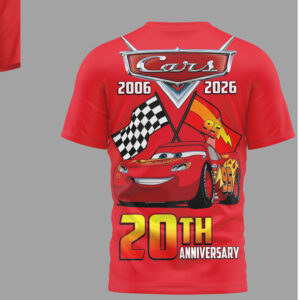 Cleveland Browns Disney Cars Lightning McQueen 20th Anniversary Limited Edition Red T Shirt