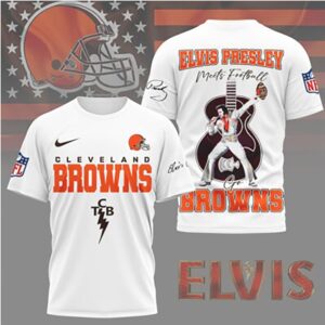 Cleveland Browns Elvis Presley Meets Football NFL Music Fan tshirt